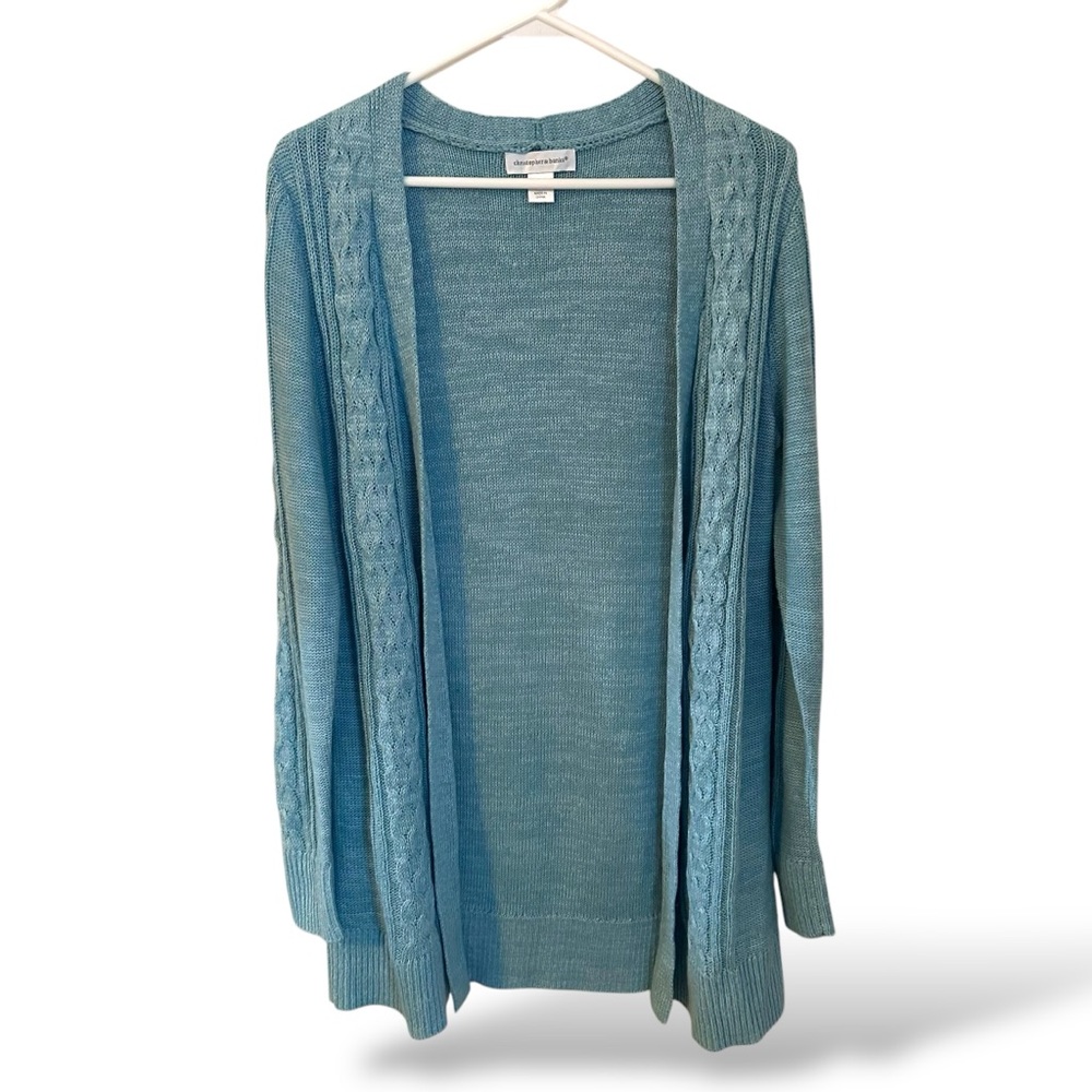 NWOT Christopher & Banks Cable Open Cardigan Sweater - Picture 4 of 5